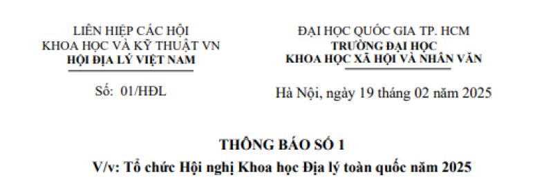Tổ chức Hội nghị Khoa học Địa lý toàn quốc năm 2025