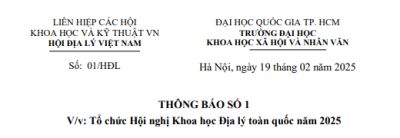 Tổ chức Hội nghị Khoa học Địa lý toàn quốc năm 2025